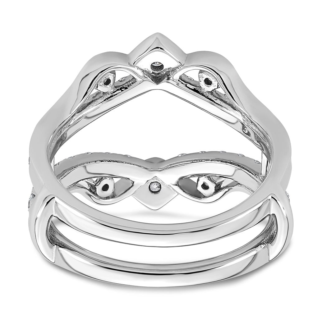 14K White Gold 3/4ct Lab Grown Diamond VS+ F+ Complete Ring Guard