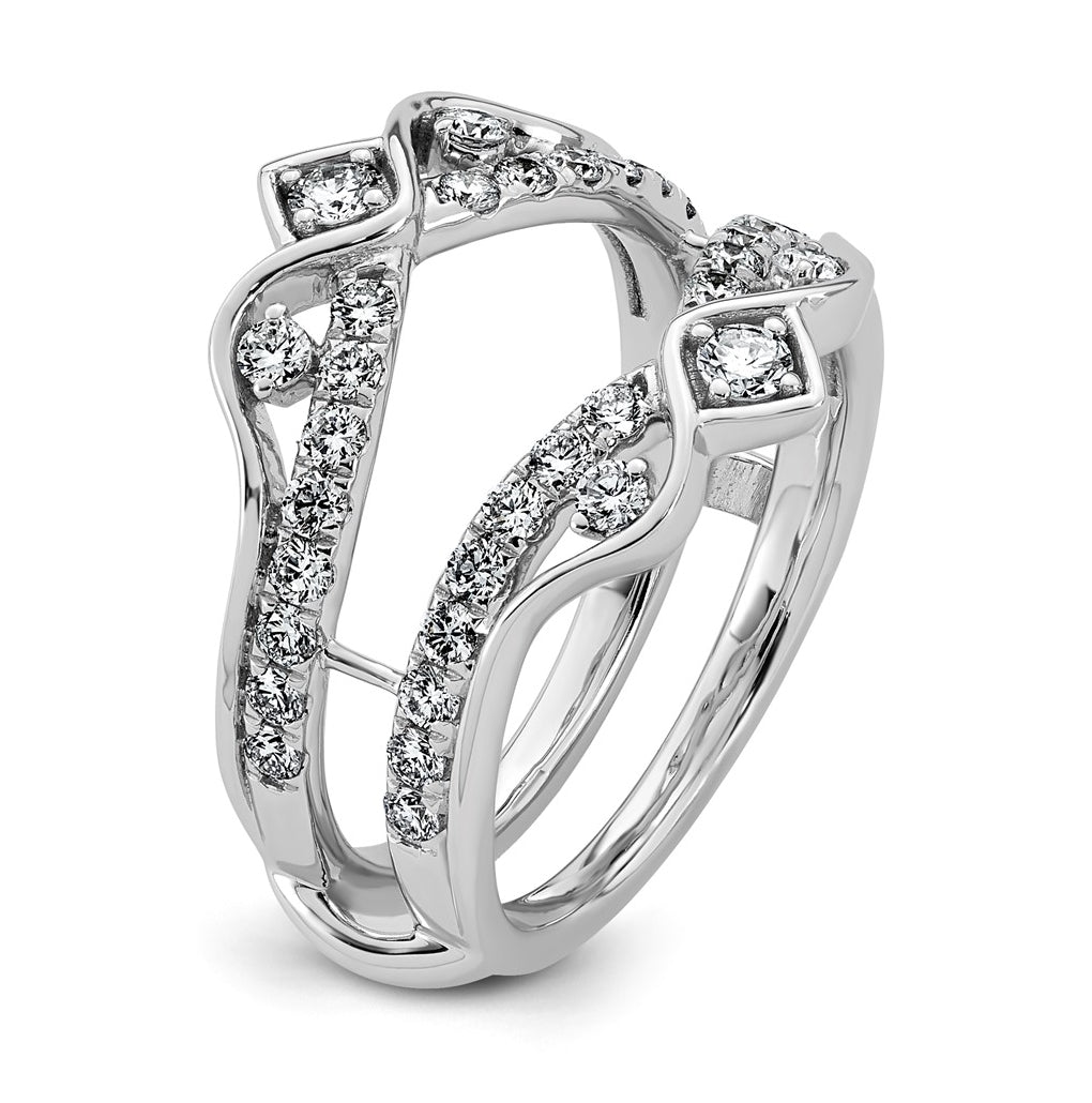14K White Gold 3/4ct Lab Grown Diamond VS+ F+ Complete Ring Guard