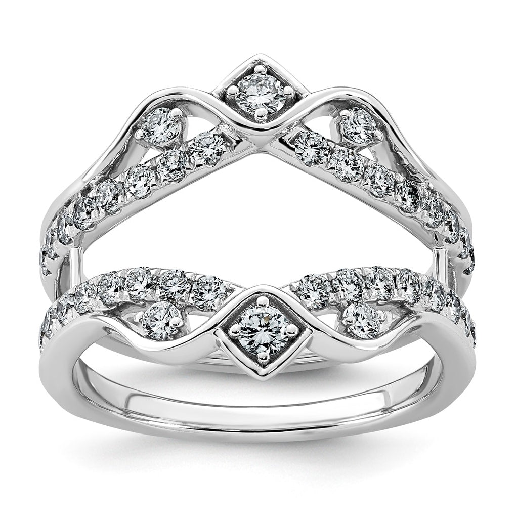 14K White Gold 3/4ct Lab Grown Diamond VS+ F+ Complete Ring Guard