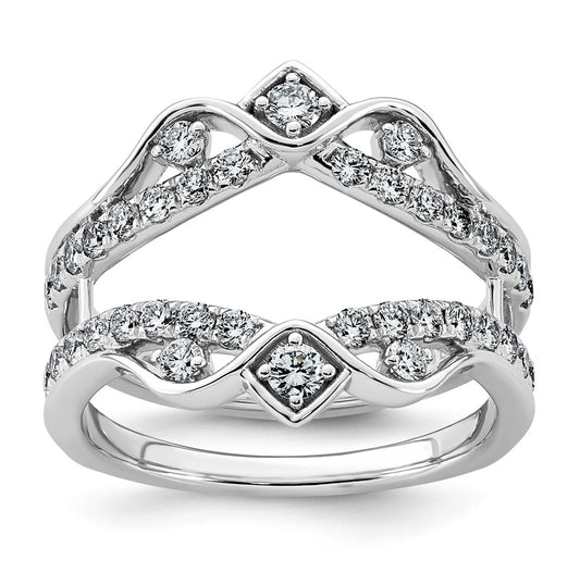14K White Gold 3/4ct Lab Grown Diamond VS+ F+ Complete Ring Guard