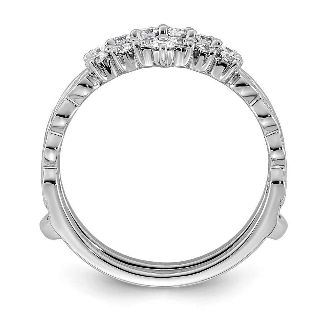14K White Gold 1/2ct Lab Grown Diamond VS+ F+ Complete Ring Guard