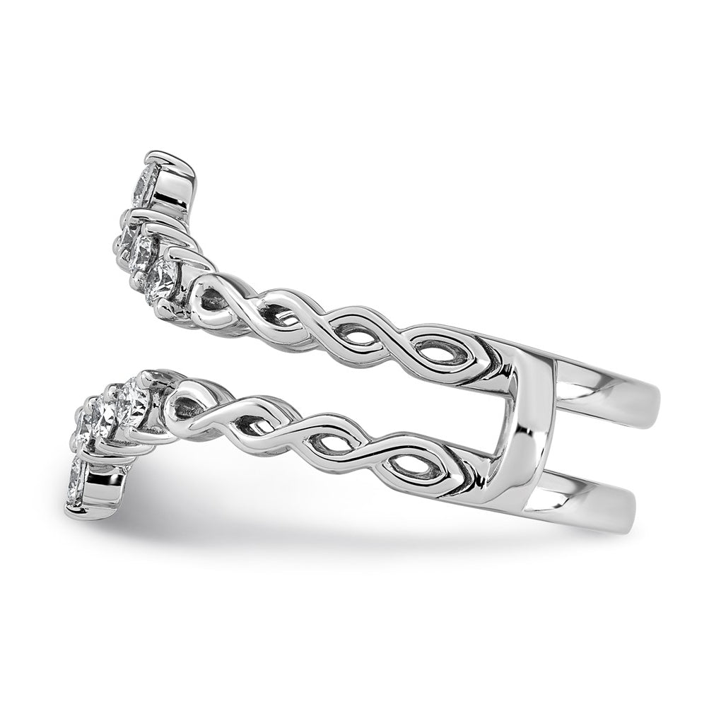 14K White Gold 1/2ct Lab Grown Diamond VS+ F+ Complete Ring Guard