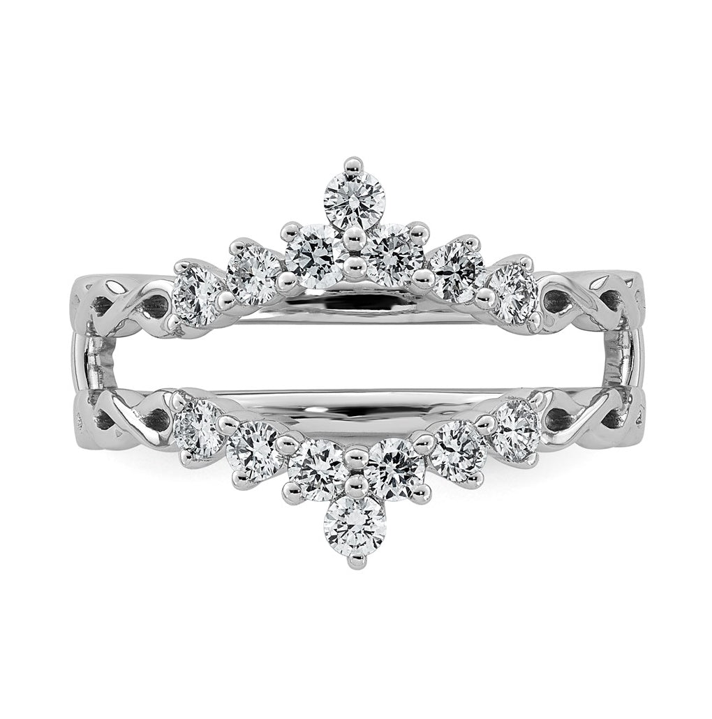 14K White Gold 1/2ct Lab Grown Diamond VS+ F+ Complete Ring Guard