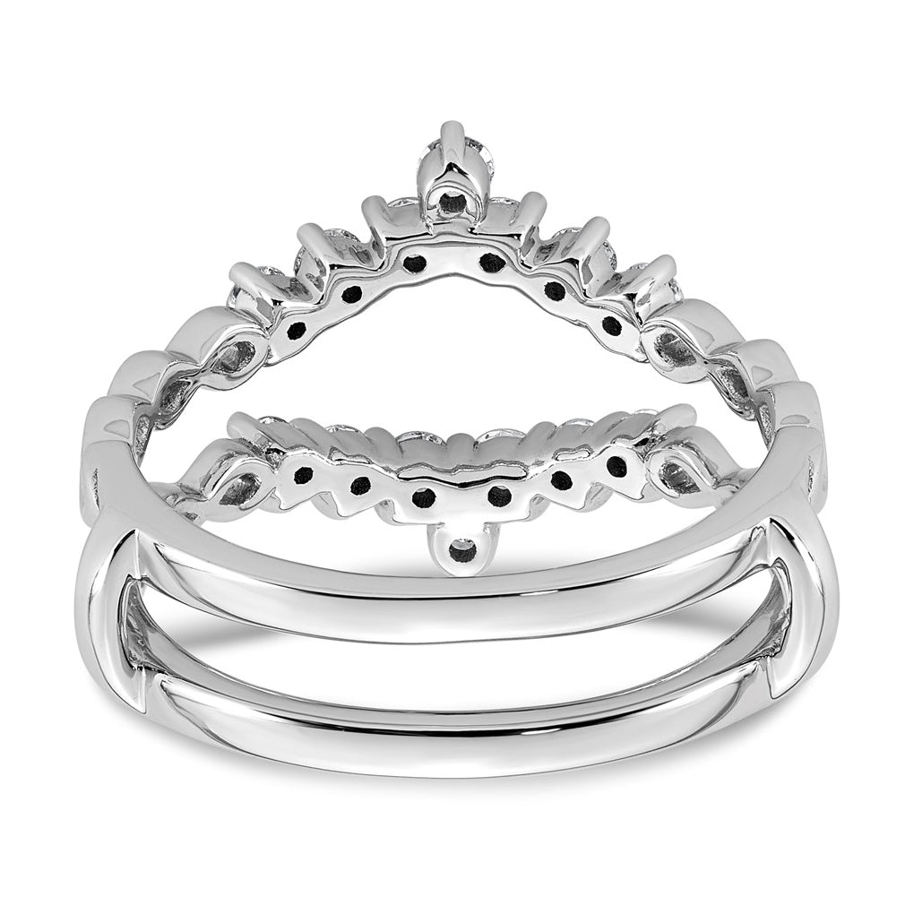 14K White Gold 1/2ct Lab Grown Diamond VS+ F+ Complete Ring Guard