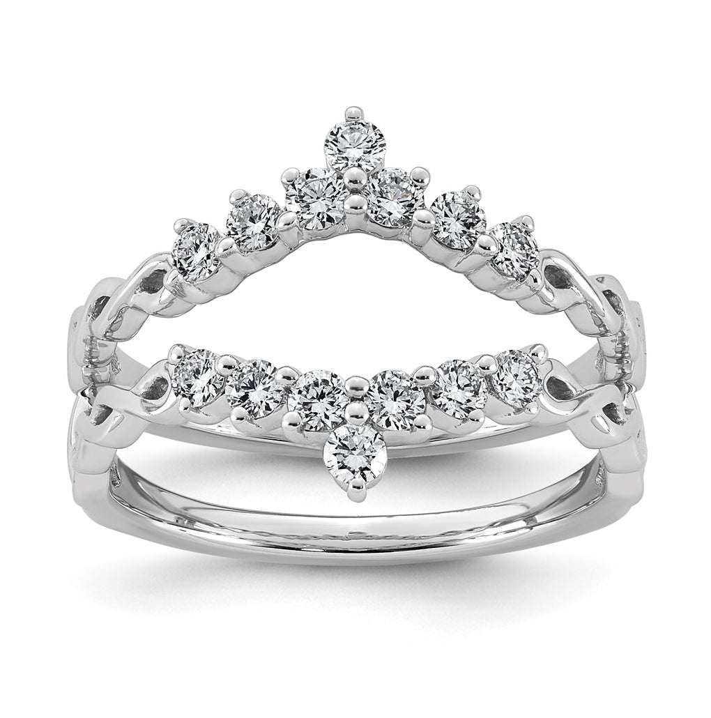 14K White Gold 1/2ct Lab Grown Diamond VS+ F+ Complete Ring Guard