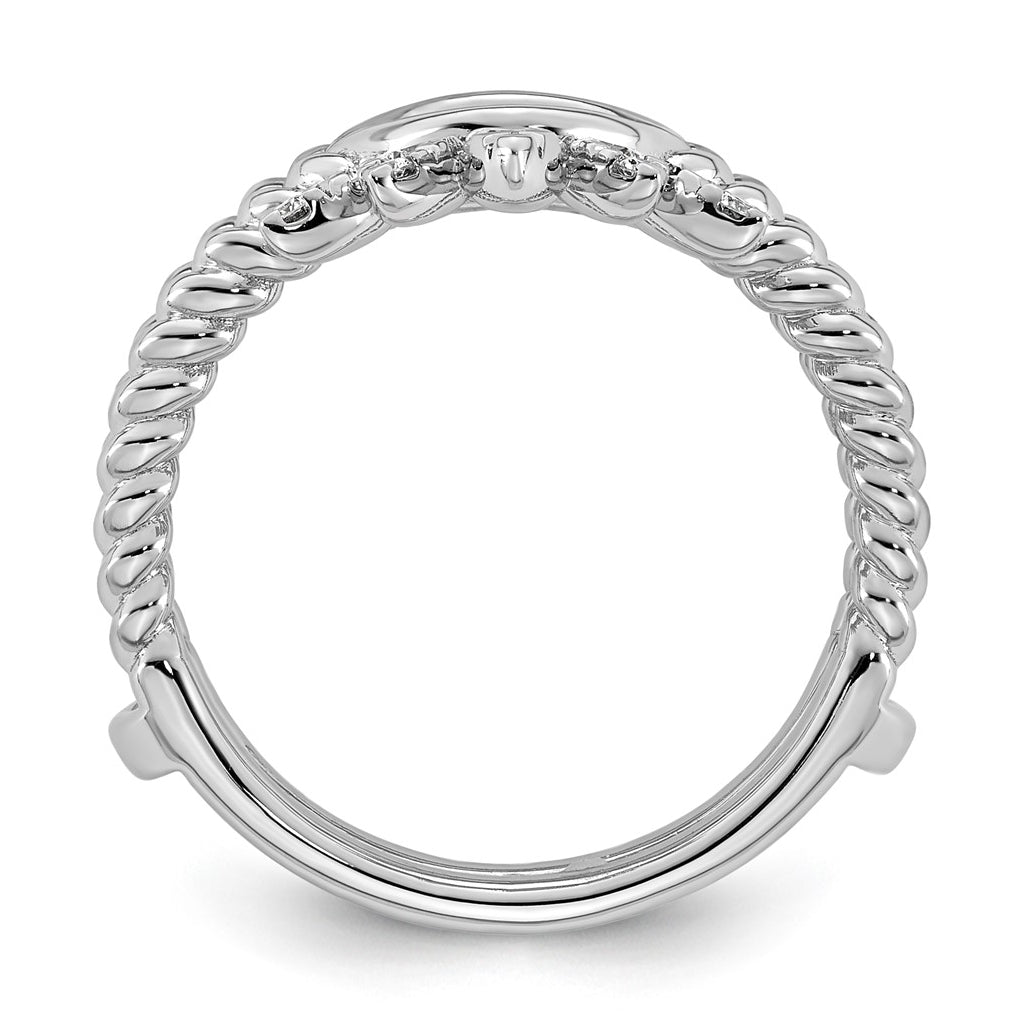 14K White Gold 1/2ct Lab Grown Diamond VS+ F+ Complete Ring Guard