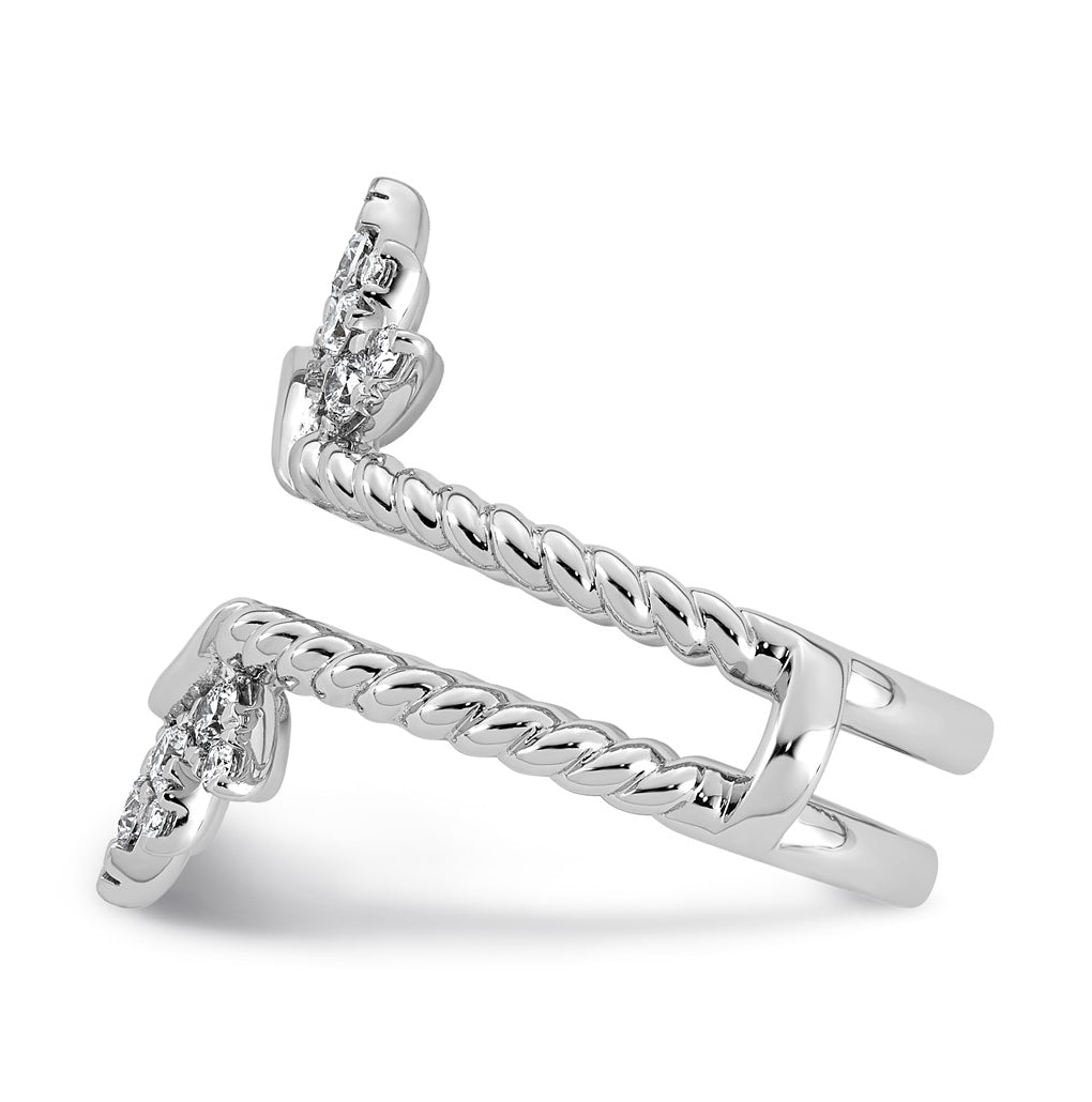 14K White Gold 1/2ct Lab Grown Diamond VS+ F+ Complete Ring Guard