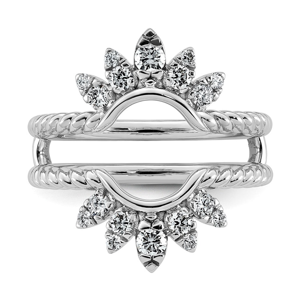 14K White Gold 1/2ct Lab Grown Diamond VS+ F+ Complete Ring Guard