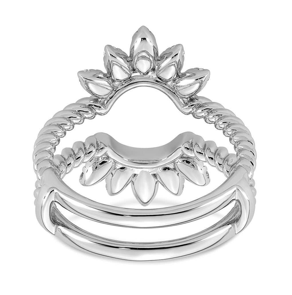14K White Gold 1/2ct Lab Grown Diamond VS+ F+ Complete Ring Guard
