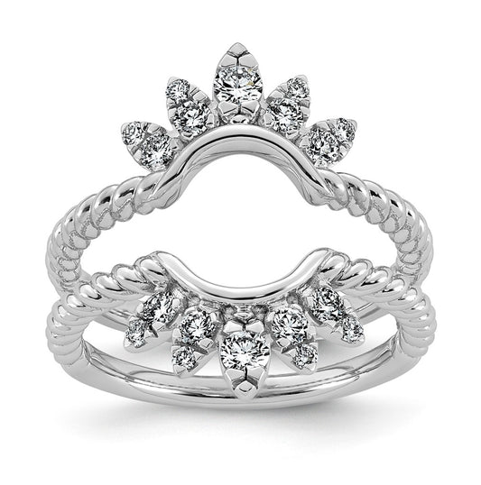 14K White Gold 1/2ct Lab Grown Diamond VS+ F+ Complete Ring Guard