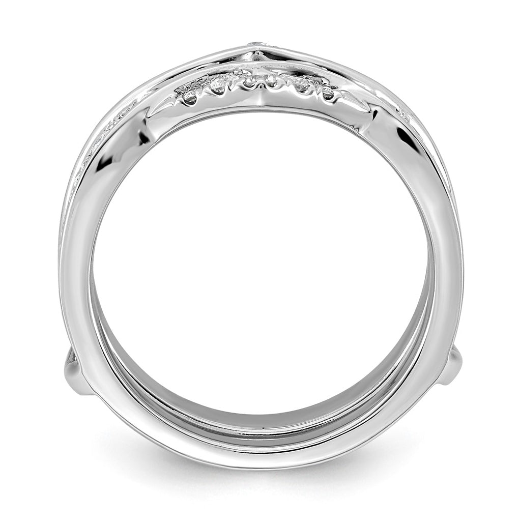 14K White Gold 3/4ct Lab Grown Diamond VS+ F+ Complete Ring Guard