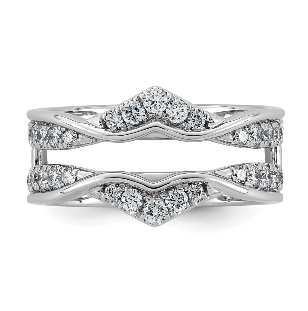 14K White Gold 3/4ct Lab Grown Diamond VS+ F+ Complete Ring Guard