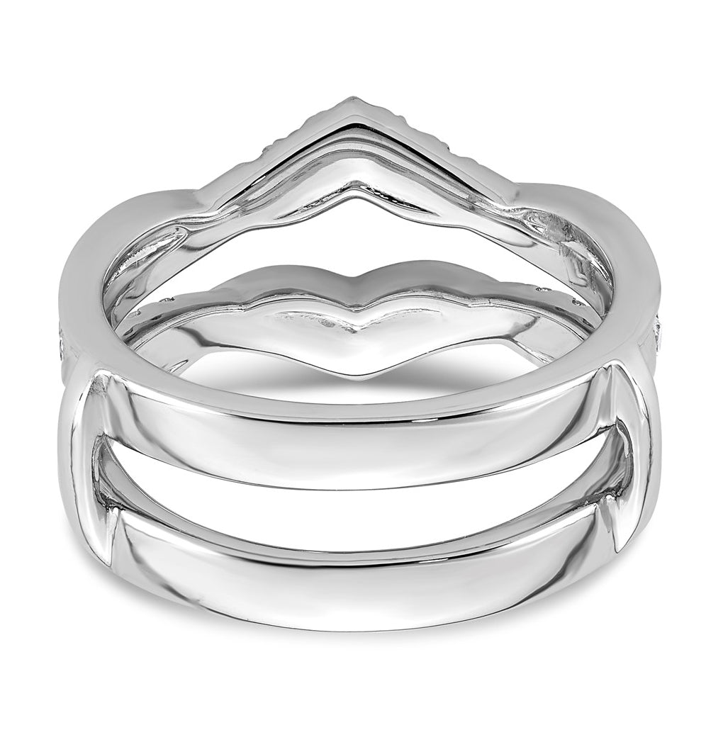 14K White Gold 3/4ct Lab Grown Diamond VS+ F+ Complete Ring Guard