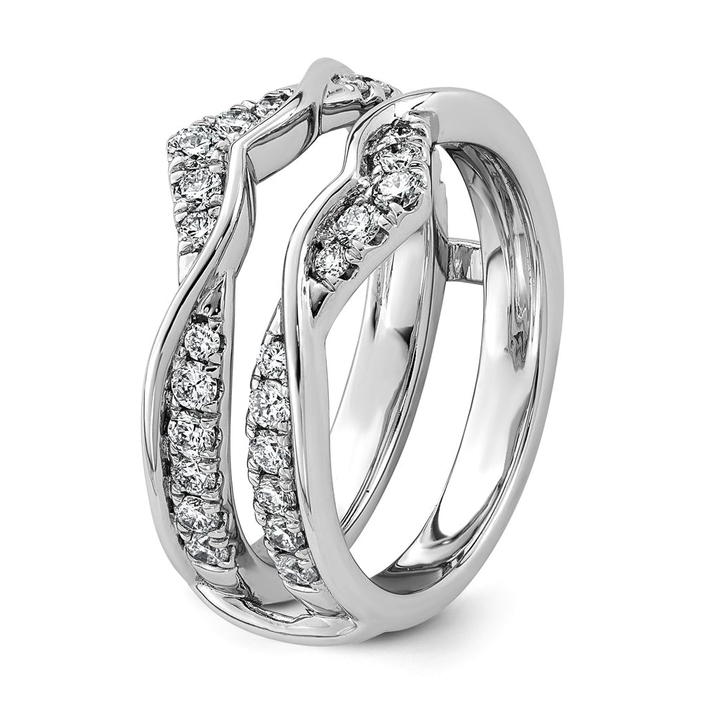 14K White Gold 3/4ct Lab Grown Diamond VS+ F+ Complete Ring Guard