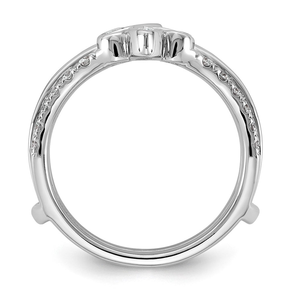 14K White Gold 3/4ct Lab Grown Diamond VS+ F+ Complete Ring Guard