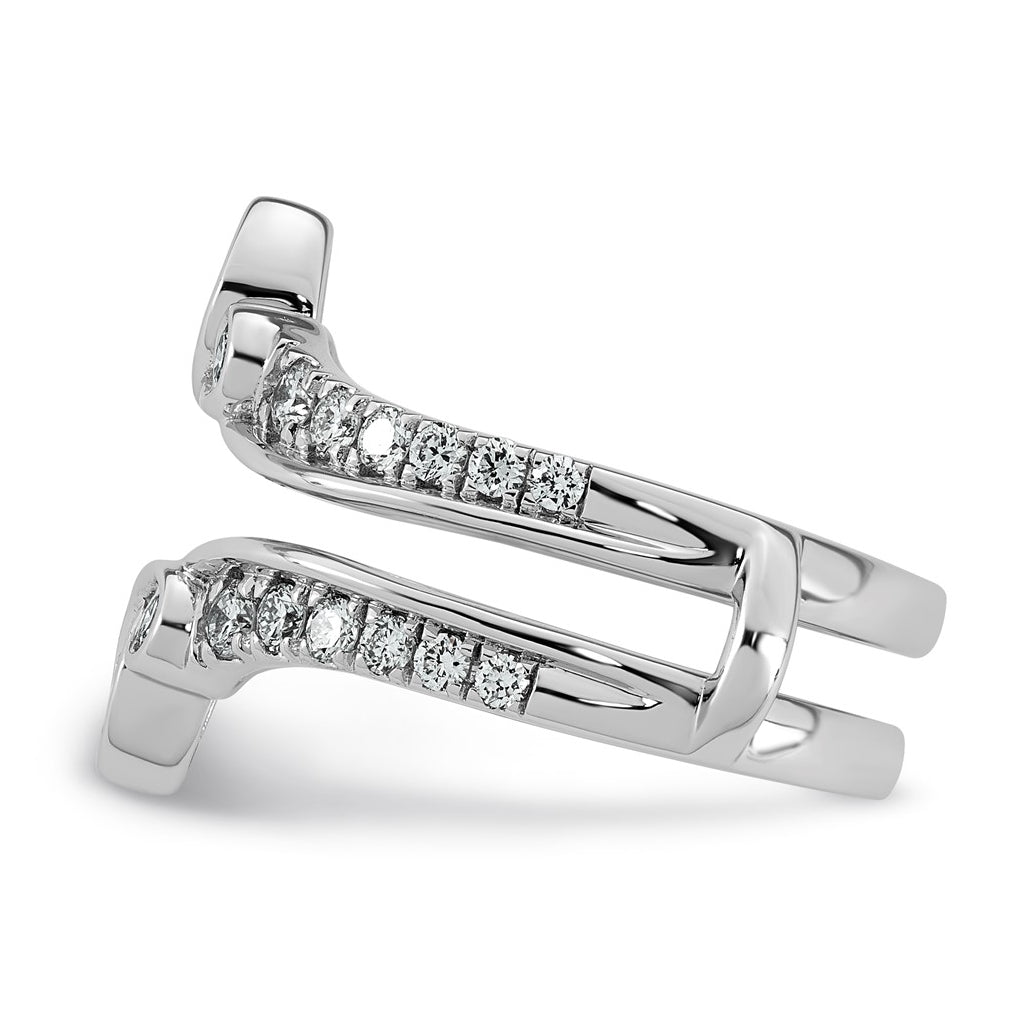 14K White Gold 3/4ct Lab Grown Diamond VS+ F+ Complete Ring Guard
