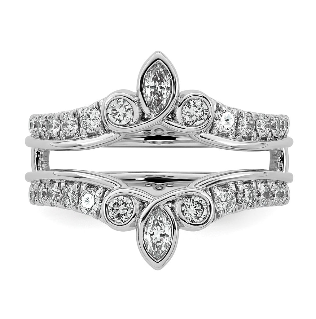14K White Gold 3/4ct Lab Grown Diamond VS+ F+ Complete Ring Guard