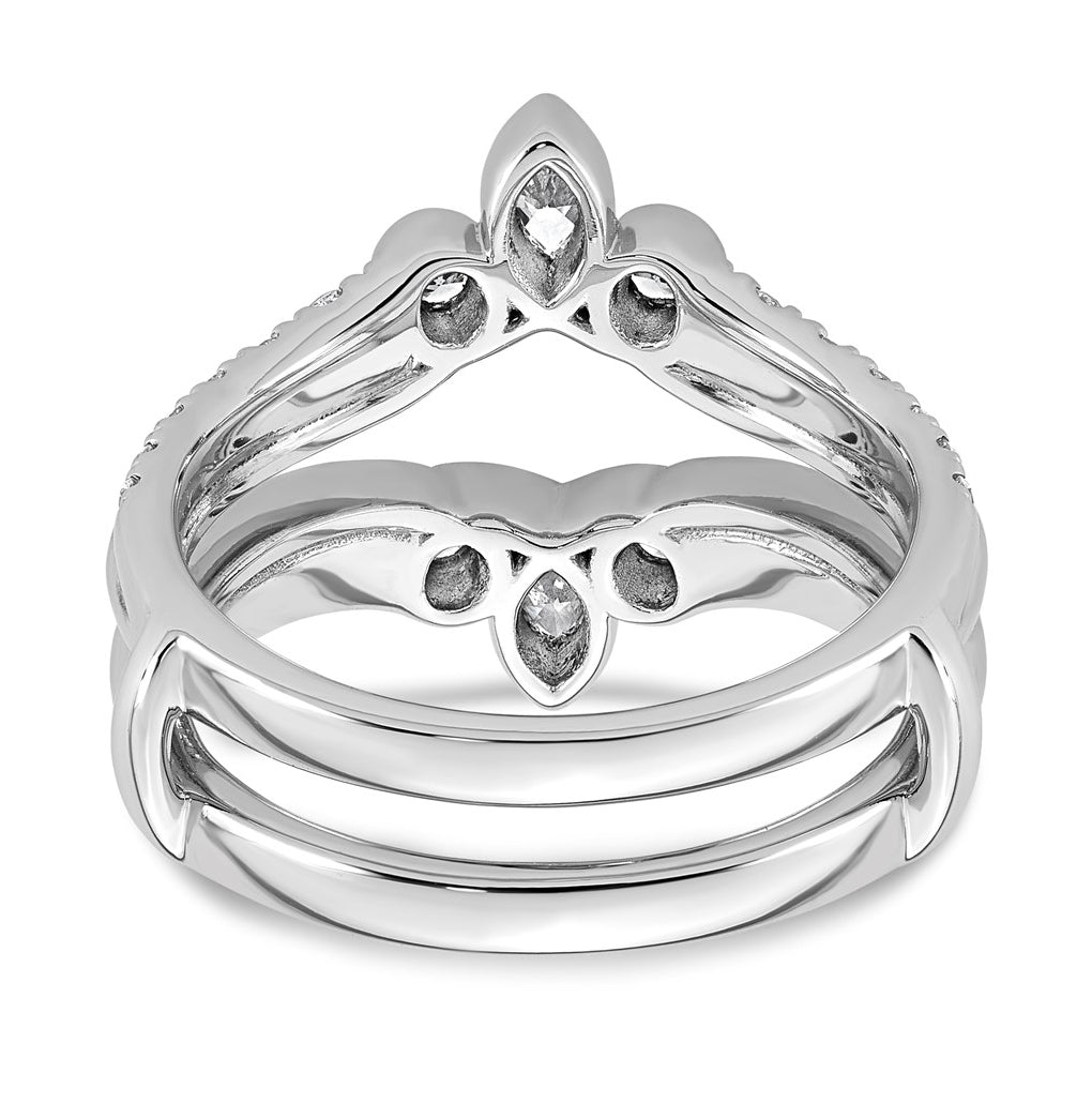 14K White Gold 3/4ct Lab Grown Diamond VS+ F+ Complete Ring Guard