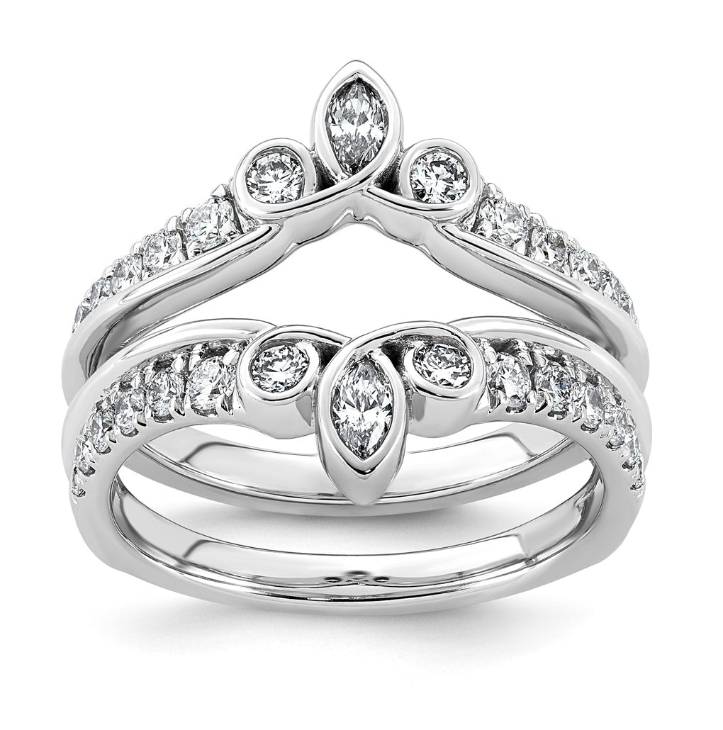 14K White Gold 3/4ct Lab Grown Diamond VS+ F+ Complete Ring Guard