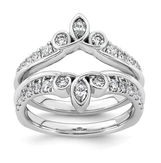 14K White Gold 3/4ct Lab Grown Diamond VS+ F+ Complete Ring Guard