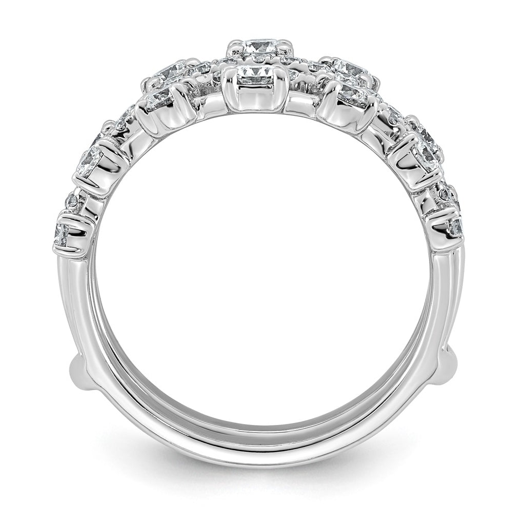 14K White Gold 1 1/4ct Lab Grown Diamond VS+ F+ Complete Ring Guard
