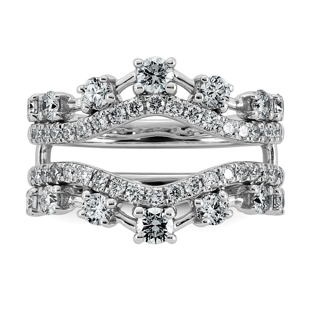 14K White Gold 1 1/4ct Lab Grown Diamond VS+ F+ Complete Ring Guard
