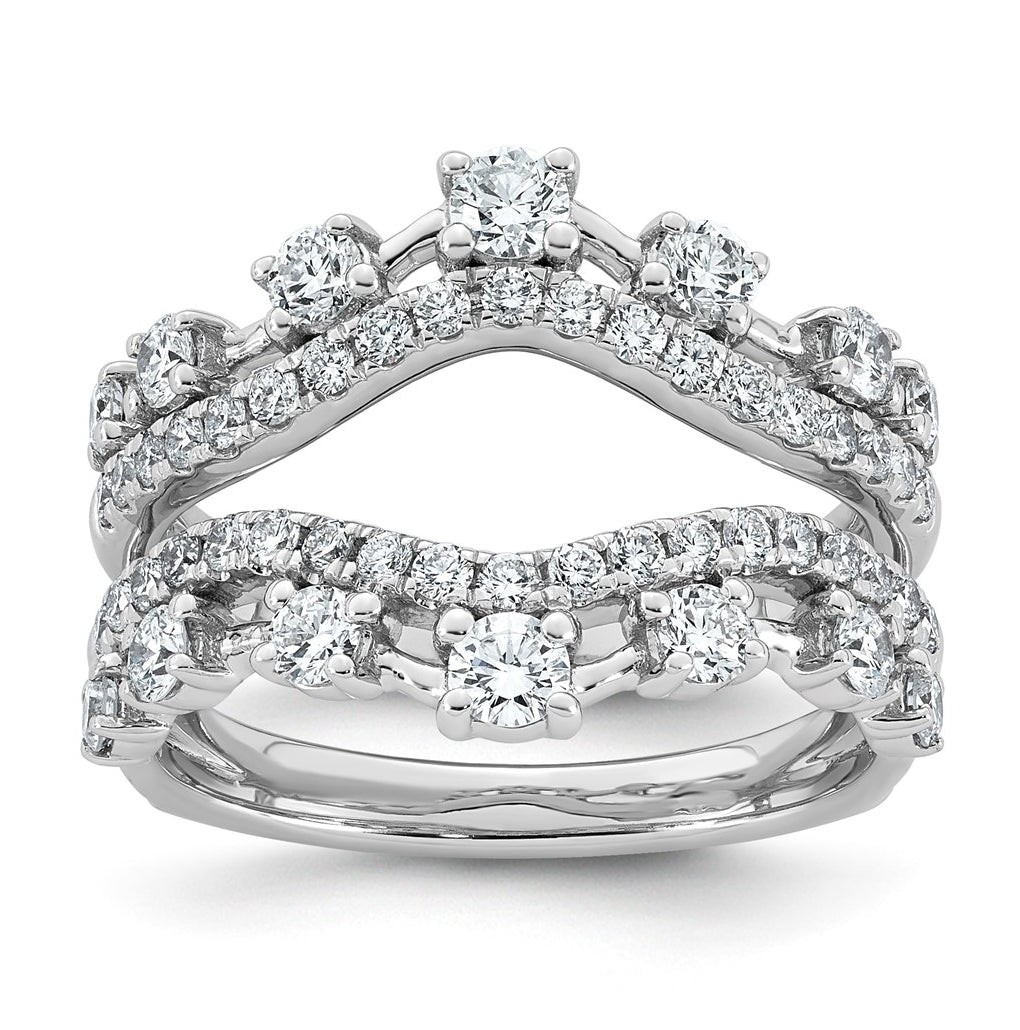 14K White Gold 1 1/4ct Lab Grown Diamond VS+ F+ Complete Ring Guard