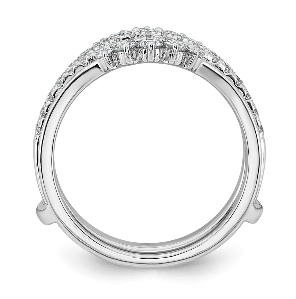 14K White Gold 3/4ct Lab Grown Diamond VS+ F+ Complete Ring Guard