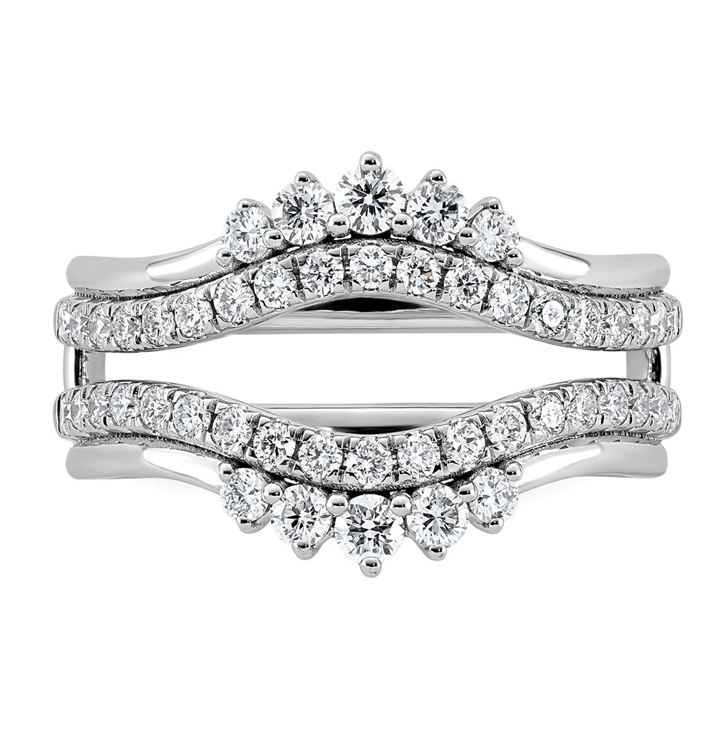 14K White Gold 3/4ct Lab Grown Diamond VS+ F+ Complete Ring Guard