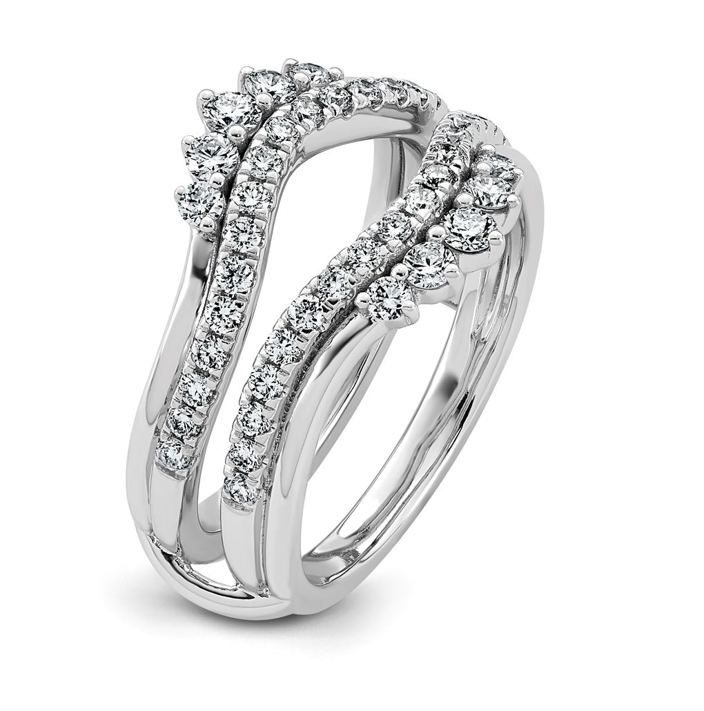 14K White Gold 3/4ct Lab Grown Diamond VS+ F+ Complete Ring Guard