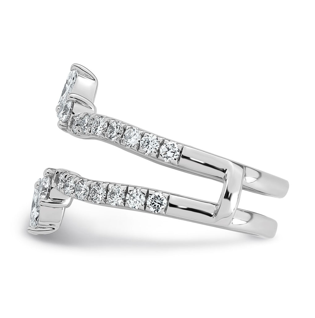 14K White Gold 1ct Lab Grown Diamond VS+ F+ Complete Ring Guard
