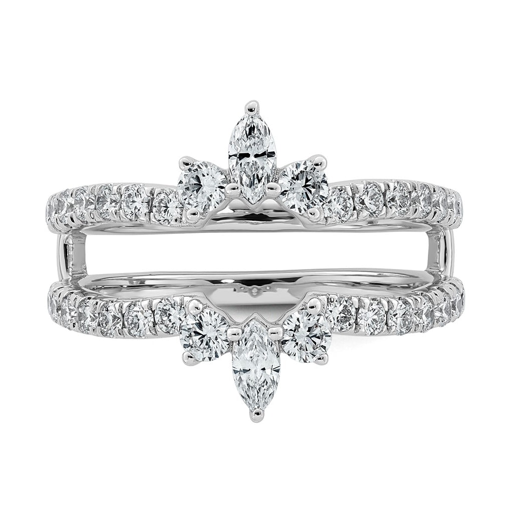 14K White Gold 1ct Lab Grown Diamond VS+ F+ Complete Ring Guard