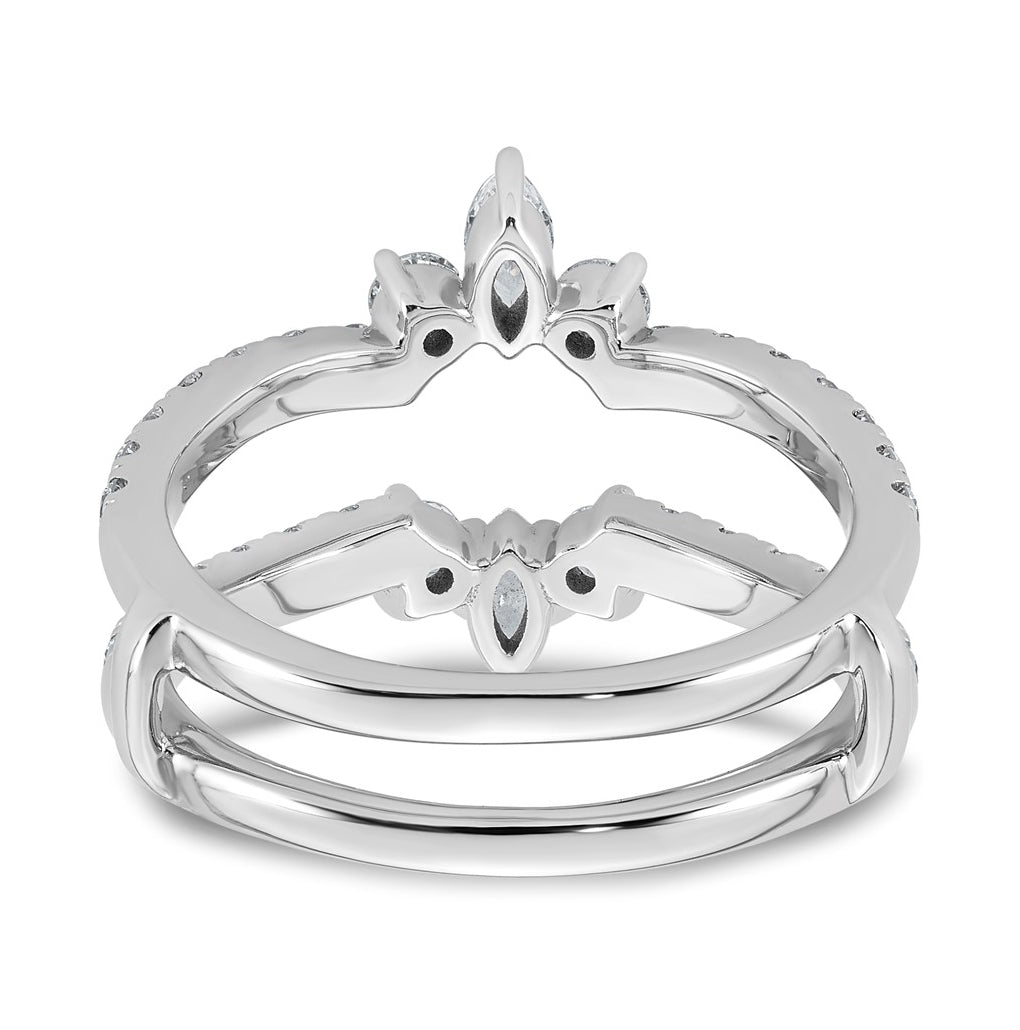 14K White Gold 1ct Lab Grown Diamond VS+ F+ Complete Ring Guard