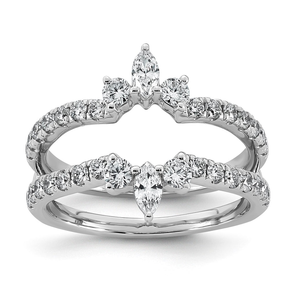 14K White Gold 1ct Lab Grown Diamond VS+ F+ Complete Ring Guard
