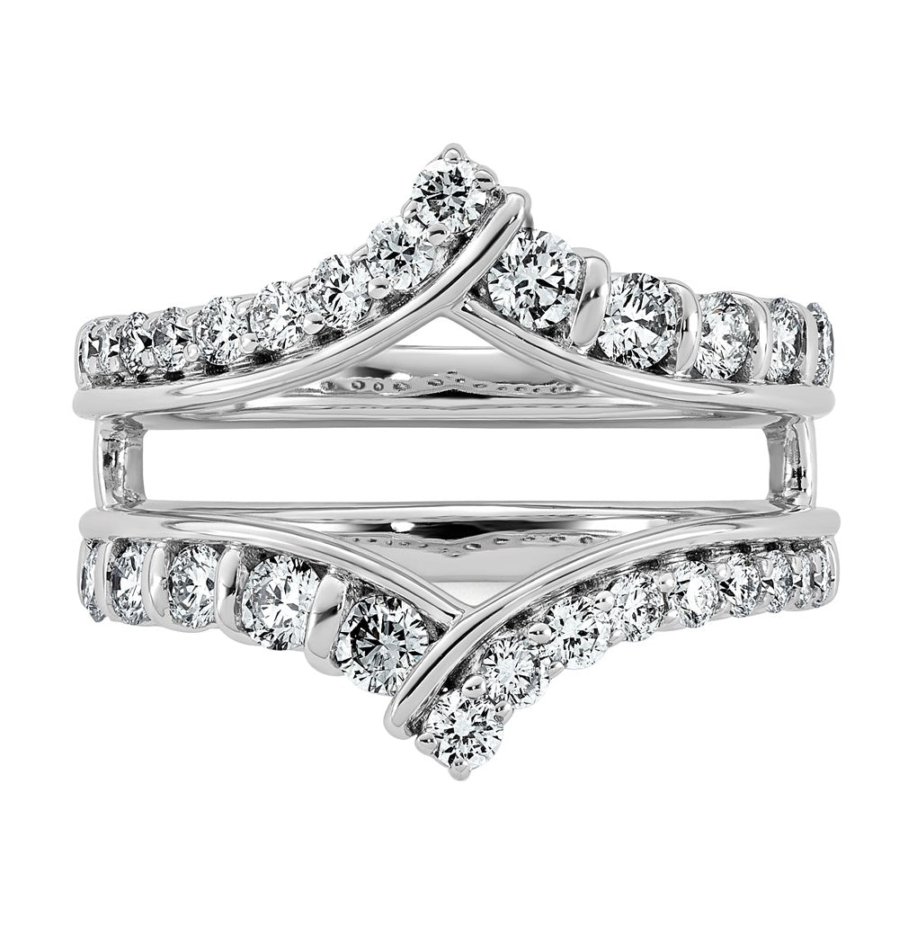 14K White Gold 1ct Lab Grown Diamond VS+ F+ Complete Ring Guard
