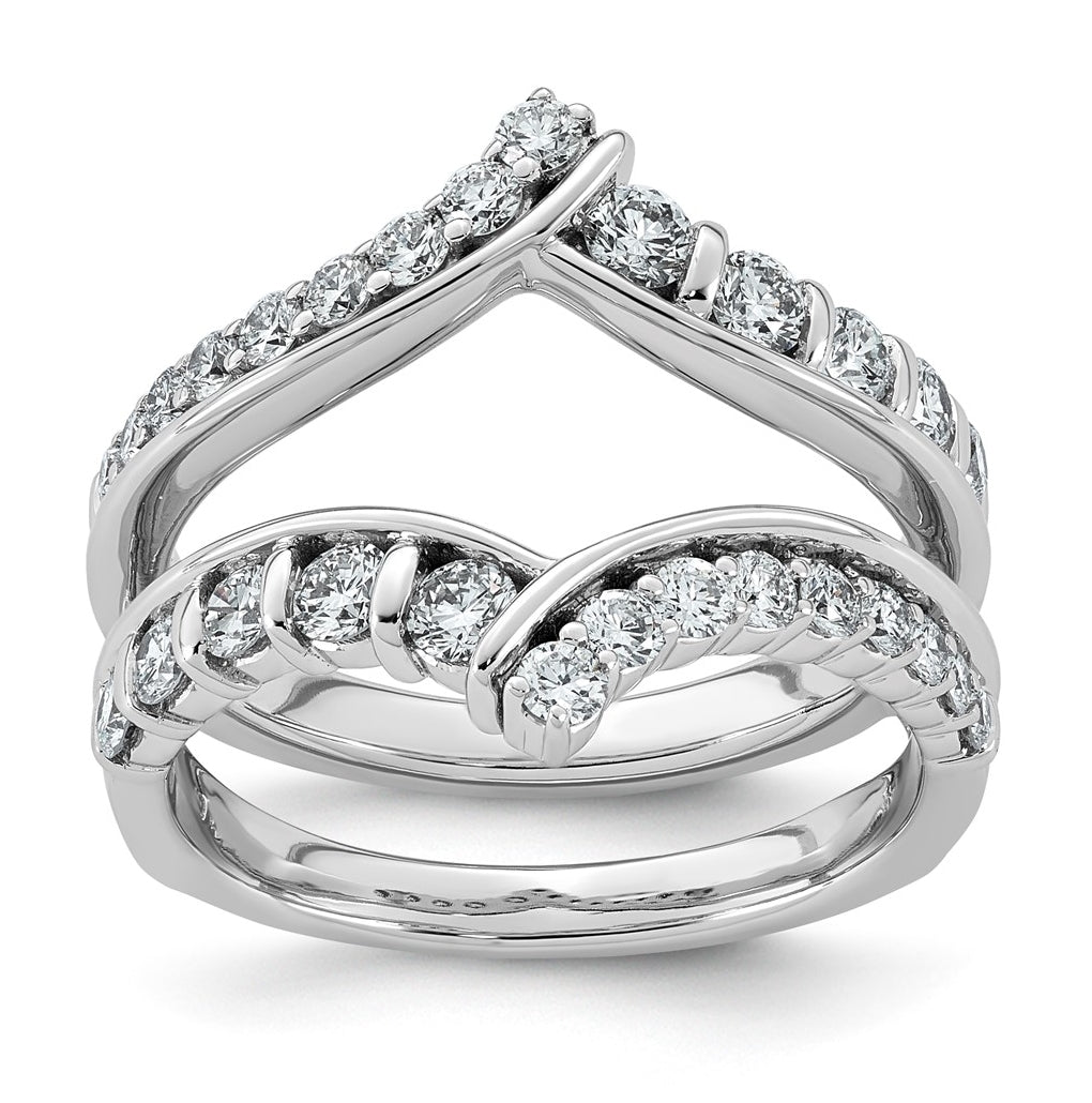 14K White Gold 1ct Lab Grown Diamond VS+ F+ Complete Ring Guard