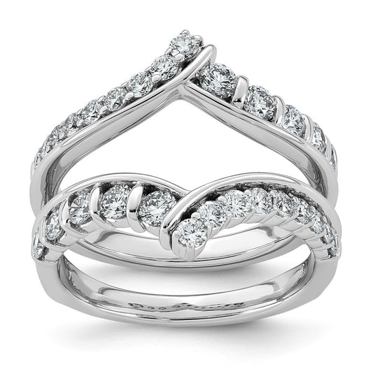 14K White Gold 1ct Lab Grown Diamond VS+ F+ Complete Ring Guard