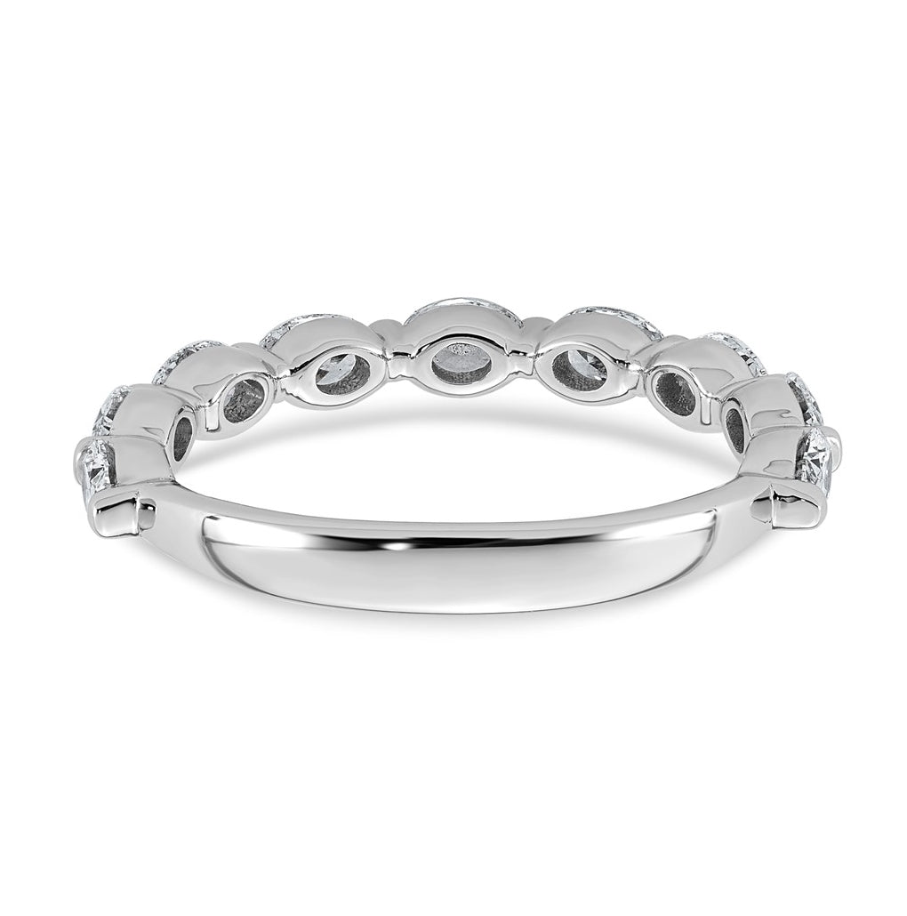 14K White Gold 1 1/5ct Lab Grown Diamond VS+ F+ Oval Shape Stones Wedding Band