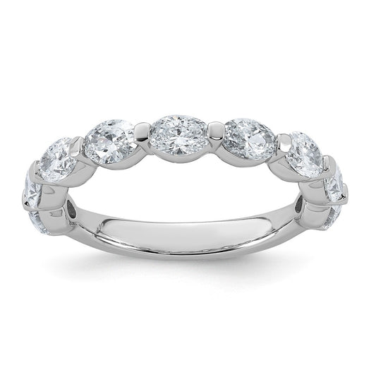 14K White Gold 1 3/4ct Lab Grown Diamond VS+ F+ Oval Shape Stones Wedding Band