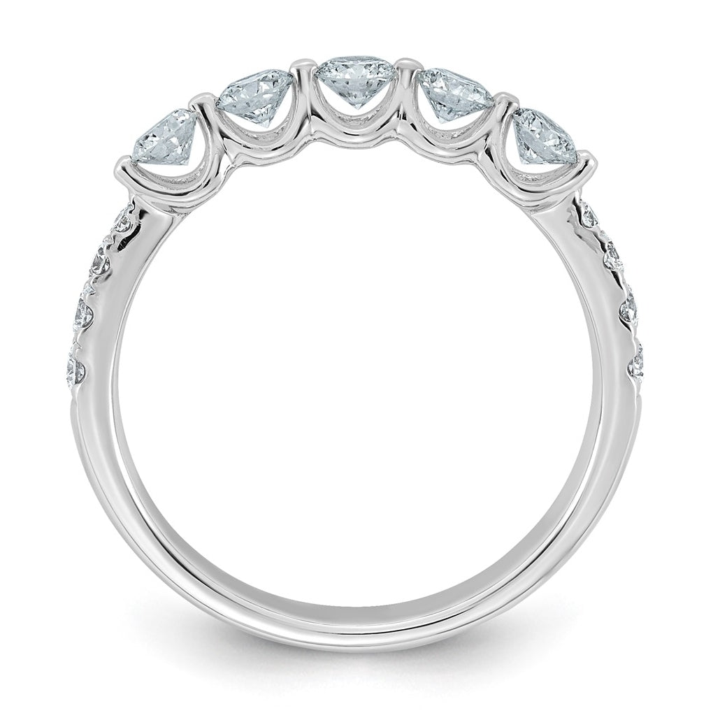 14K White Gold 3/4ct Lab Grown Diamond VS+ F+ Round Shape Stones Wedding Band