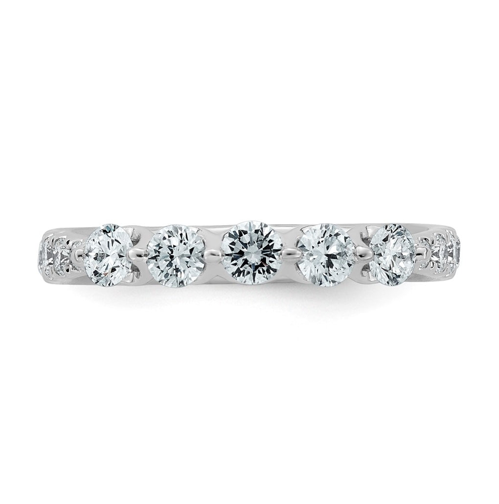 14K White Gold 3/4ct Lab Grown Diamond VS+ F+ Round Shape Stones Wedding Band