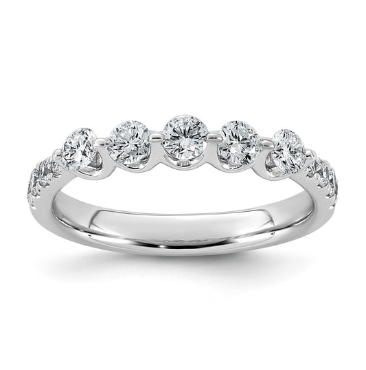 14K White Gold 3/4ct Lab Grown Diamond VS+ F+ Round Shape Stones Wedding Band