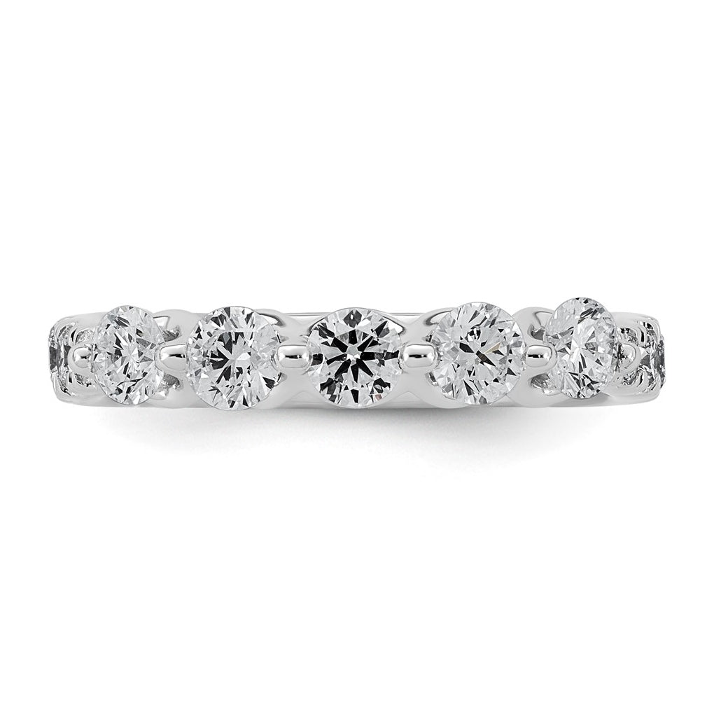 14K White Gold 1ct Lab Grown Diamond VS+ F+ Round Shape Stones Wedding Band