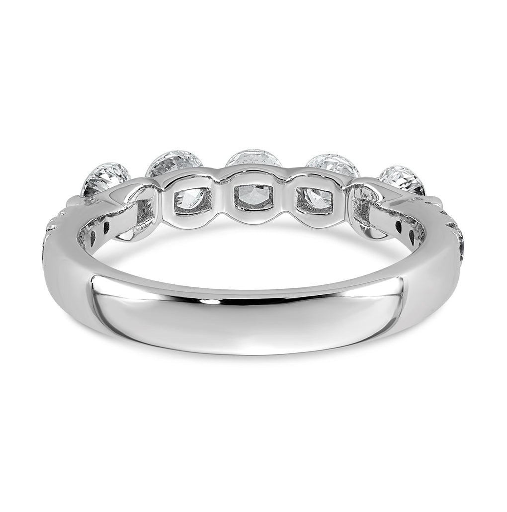 14K White Gold 1ct Lab Grown Diamond VS+ F+ Round Shape Stones Wedding Band