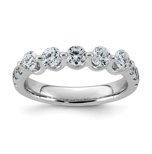 14K White Gold 1ct Lab Grown Diamond VS+ F+ Round Shape Stones Wedding Band