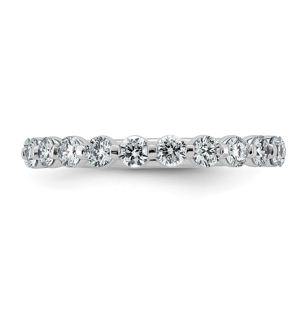 14K White Gold 3/4ct Lab Grown Diamond VS+ F+ Round Shape Stones Wedding Band