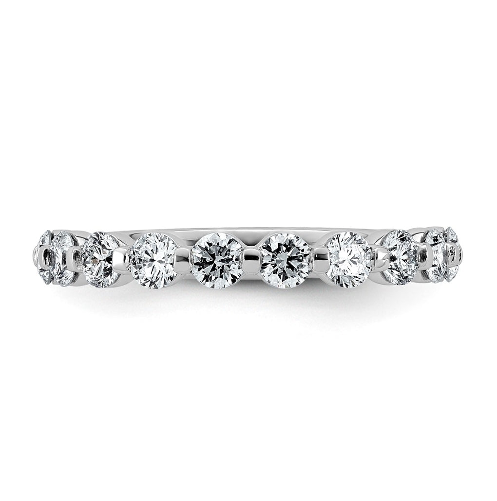 14K White Gold 1ct Lab Grown Diamond VS+ F+ Round Shape Stones Wedding Band