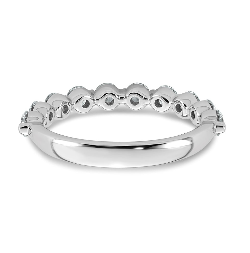 14K White Gold 1ct Lab Grown Diamond VS+ F+ Round Shape Stones Wedding Band