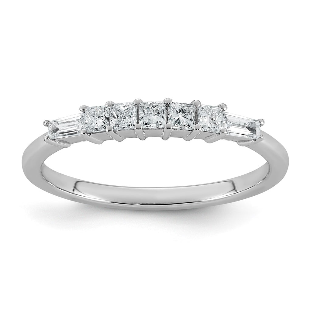 14K White Gold 3/8ct Lab Grown Diamond VS+ F+ Comp Fashion Ring Size 7– Elegant Jewelry Gift for Birthday, Anniversary, Engagement, Wedding