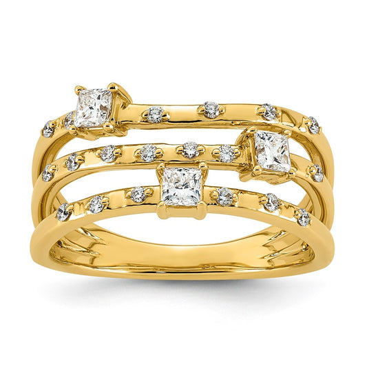 14K Yellow Gold 0.5ct Lab Grown Diamond VS+ F+ Comp Fashion Ring – Elegant Jewelry Gift for Birthday, Anniversary, Engagement, Wedding